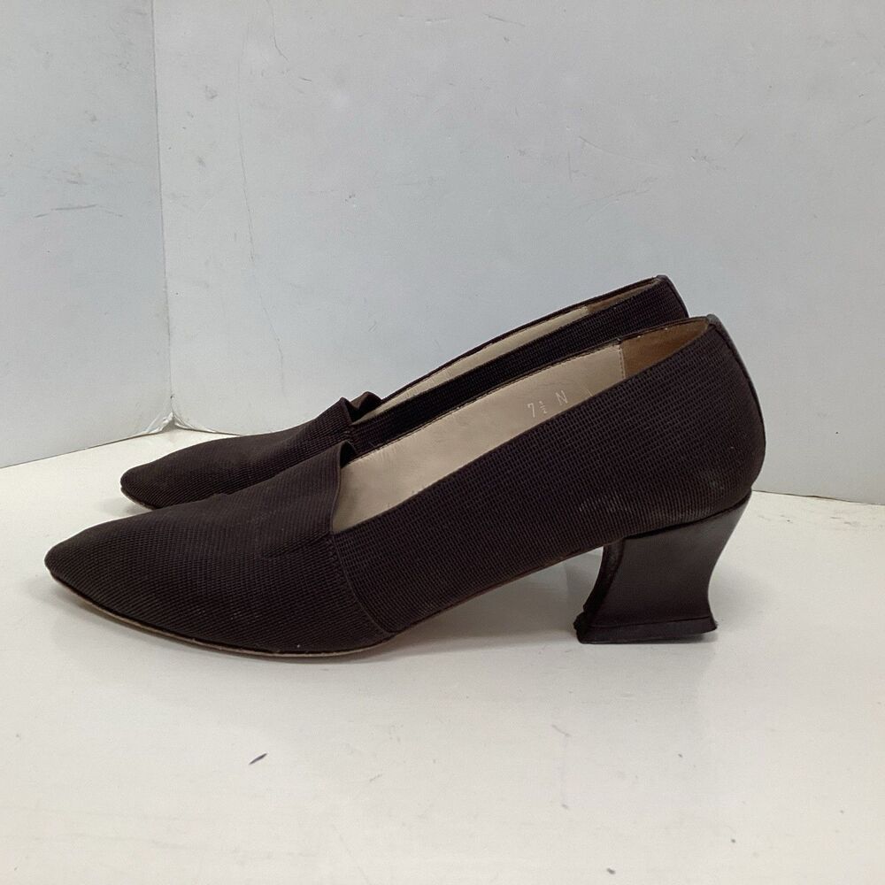 Larry Stuart collection women shoes 7-1/2N brown textured pump